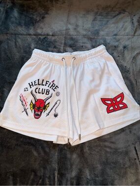 Ryoko Rain Hellfire Club - White Mesh Shorts